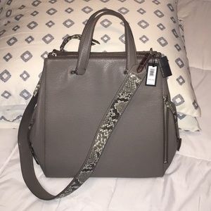Banana Republic gray Italian leather tote *** NWT